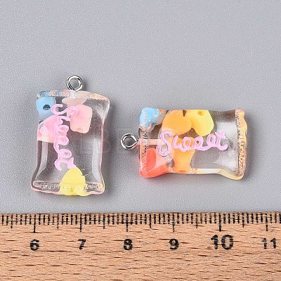 Transparent Resin Pendants X-RESI-T056-06-1