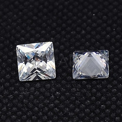 Clear Grade A Square Shaped Cubic Zirconia Pointed Back Cabochons X-ZIRC-M004-3x3mm-007-1