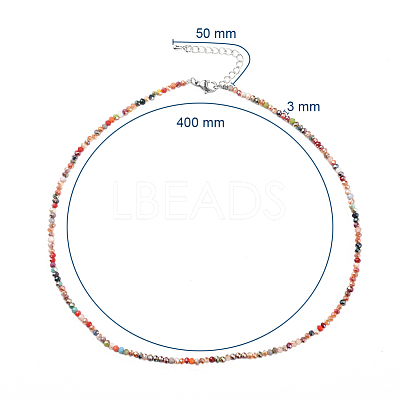 Faceted Glass Beaded Necklaces NJEW-JN02553-1