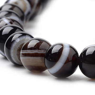 Natural Black Agate Beads Strands X-G-S259-04A-6mm-1