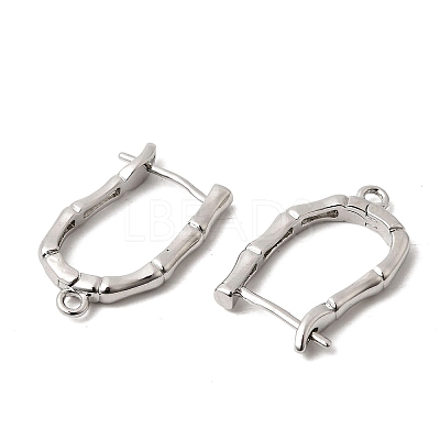 Bamboo Brass Hoop Earring Findings KK-A289-06P-1
