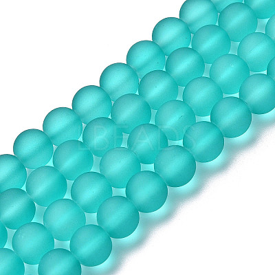 Baking Paint Transparent Glass Bead Strands X-GLAA-S031-10mm-18-1