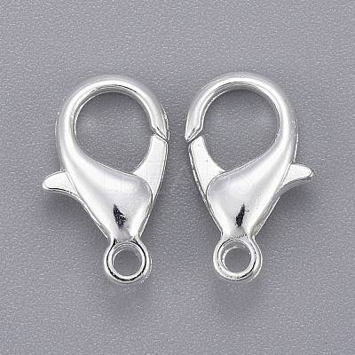 Silver Color Plated Alloy Lobster Claw Clasps X-E105-S-1