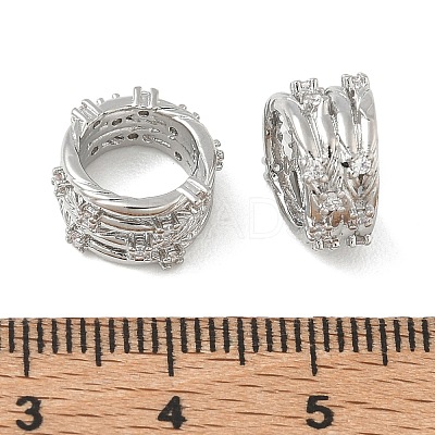 Brass Micro Pave Clear Cubic Zirconia Beads CU-CBAC675-07P-1