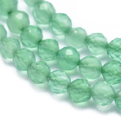 Natural Dyed & Heated Green Onyx Agate Beads Strands X-G-G792-41-1