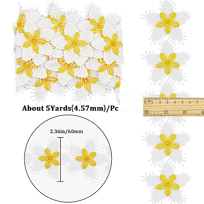 Flower Polyester Eyelash Lace Trim Ribbon OCOR-WH20003-03B-04-1