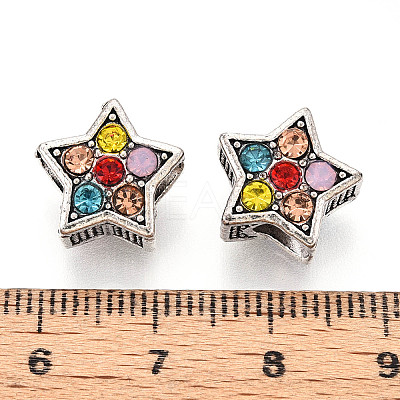 Alloy Rhinestone European Beads FIND-N009-17B-AS-1