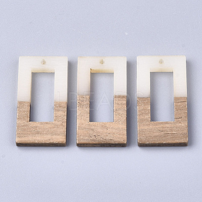 Resin & Walnut Wood Pendants RESI-S358-26G-1