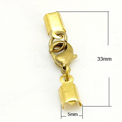 Clip Ends With Lobster Claw Clasps X-KK-G144-G-1