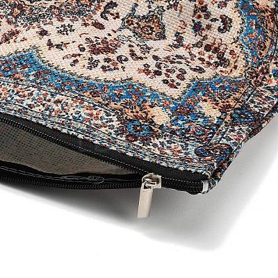 Bohemian Flower Printed Linen Storage Zipper Clutch Bags ABAG-Z002-03B-1