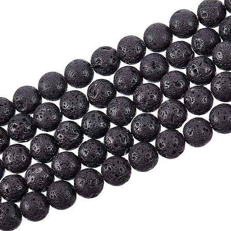 Synthetic Lava Rock Beads Strands X-G-S277-10mm-01-1