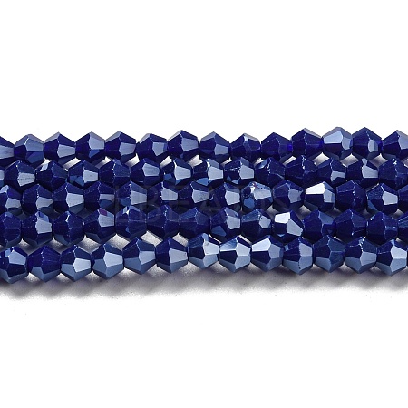Opaque Solid Color Electroplate Glass Beads Strands GLAA-F029-P4mm-C10-1