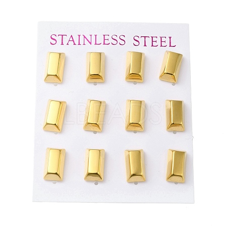 PVD Vacuum Plating 304 Stainless Steel Stud Earring EJEW-C099-06G-1