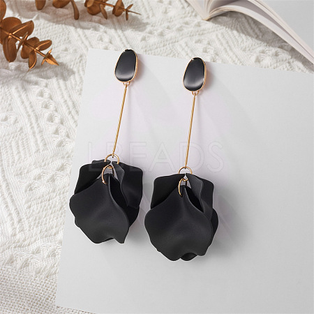 Spray Painted Alloy Enamel Dangle Stud Earrings FS-WG98629-10-1