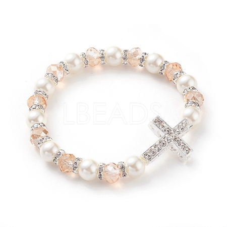 Electroplate Glass Beads Stretch Bracelets BJEW-JB04830-02-1