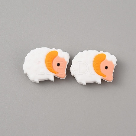Sheeps Food Grade Eco-Friendly Silicone Beads SIL-WH0008-38C-1