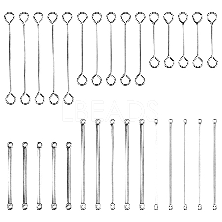 SUPERFINDINGS 120Pcs 6 Styles 304 Stainless Steel Connector Charms STAS-FH0001-90-1