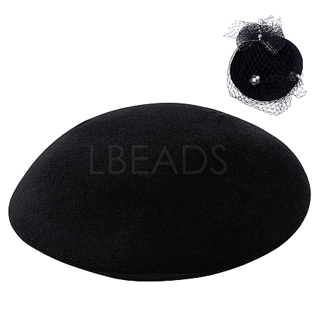 Velet Pillbox Stewardess Fascinator Hat Base for Millinery AJEW-WH0248-757B-1