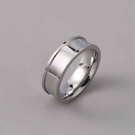 201 Stainless Steel Grooved Finger Ring Settings STAS-WH0027-27A-P-1