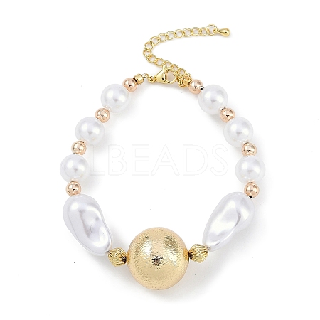 Rack Plating Brass Beaded Bracelets BJEW-P341-07B-G-1