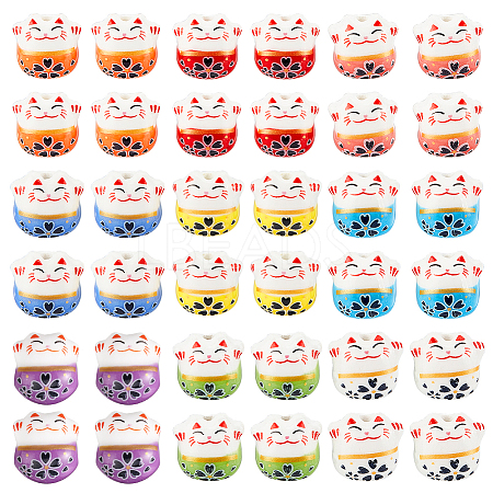 Olycraft 36Pcs 9 Colors Handmade Porcelain Beads PORC-OC0001-04-1