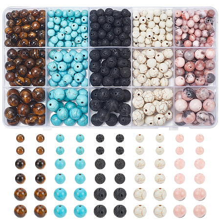  500Pcs 15 Styles Natural & Synthetic Mixed Gemstone Beads Sets G-NB0005-15-1