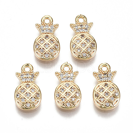 Brass Micro Pave Clear Cubic Zirconia Charms RJEW-T063-47G-NF-1