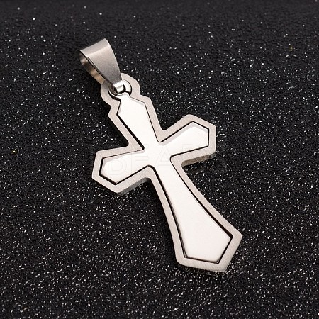 Non-Tarnish 201 Stainless Steel Cross Split Pendants X-STAS-I032-013-1