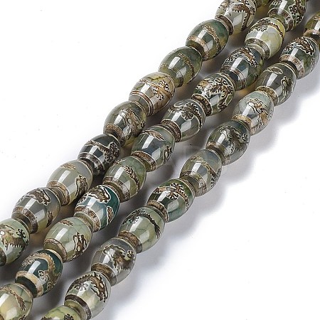 Tibetan Style dZi Beads Strands TDZI-E005-01D-1