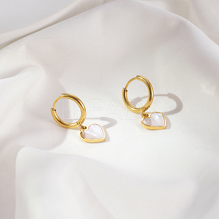 Stylish Heart Stainless Steel Hoop Earrings CL8045-2-1