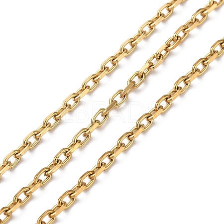 Ion Plating(IP) 304 Stainless Steel Faceted Cable Chains CHS-G027-03G-1