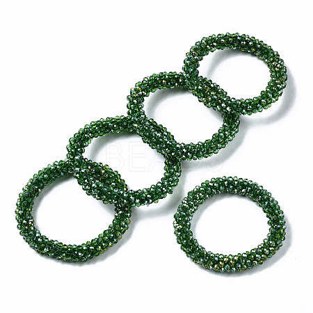 Faceted Transparent Glass Beads Stretch Bracelets LS-BJEW-S144-002C-07-1