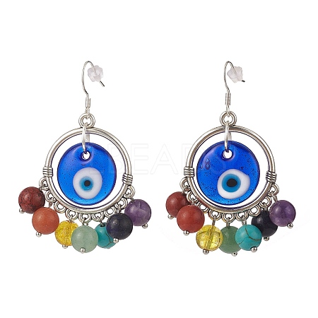 Handmade Evil Eye Lampwork  Earrings EJEW-JE05125-1