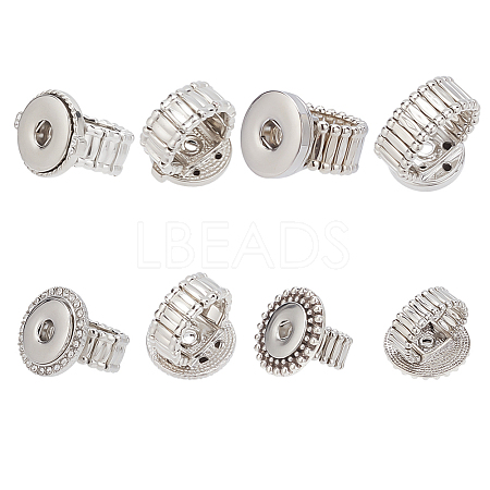 4Pcs 4 Style Crystal Interchangeable Snap Stretch Rings Settings RJEW-DR0001-01-1