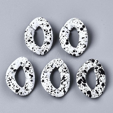 Spray Painted CCB Plastic Linking Rings CCB-Q091-018A-1