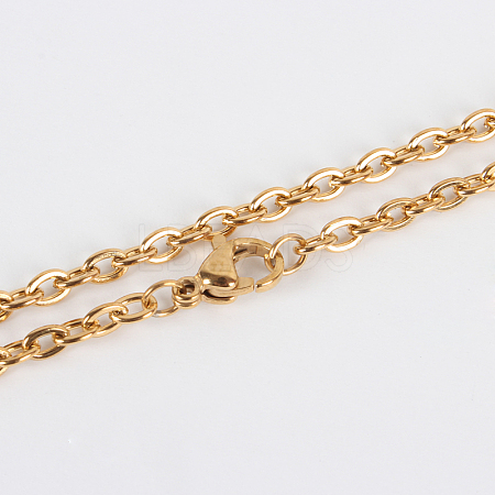 304 Stainless Steel Cable Chain Necklace Making STAS-P045-04G-1