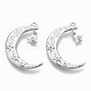 Brass Micro Pave Cubic Zirconia Pendants KK-T062-02P-NF-1