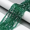 Transparent Electroplate Glass Beads Strands GLAA-F029-4mm-C10-2