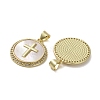 Brass Micro Pave Clear Cubic Zirconia Pendants X-KK-H466-07G-2