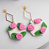 48Pcs 6 Style Half Round & Bowknot & Rectangle Alloy Stud Earring Findings FIND-DC0003-22-5