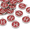 Platinum Plated Alloy Enamel Charms ENAM-S118-03H-P-4
