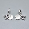 925 Sterling Silver European Dangle Charms STER-I019-61AS-2