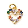 Rack Plating Brass Micro Pave Cubic Zirconia Pendants ZIRC-F142-14B-G-1