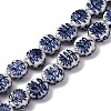 Handmade Blue and White Porcelain Beads Strands PORC-I027-15A-1