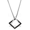 304 Stainless Steel Triangle & Rhombus Pendant Necklace with Box Chains JN1045B-1