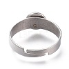 Non-Tarnish Adjustable 304 Stainless Steel Finger Rings Components X-STAS-F149-18P-F-3