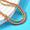 Brass Beaded Double Strand Bracelets BJEW-U040-02G-02-3