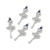 Brass Micro Pave Clear Cubic Zirconia Connetor Charms KK-E068-VB036-4