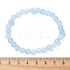 Natural & Dyed White Jade Bead Stretch Bracelets X-BJEW-K212-A-018-5