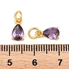 Brass Pave Cubic Zirconia Charms KK-K340-51G-4